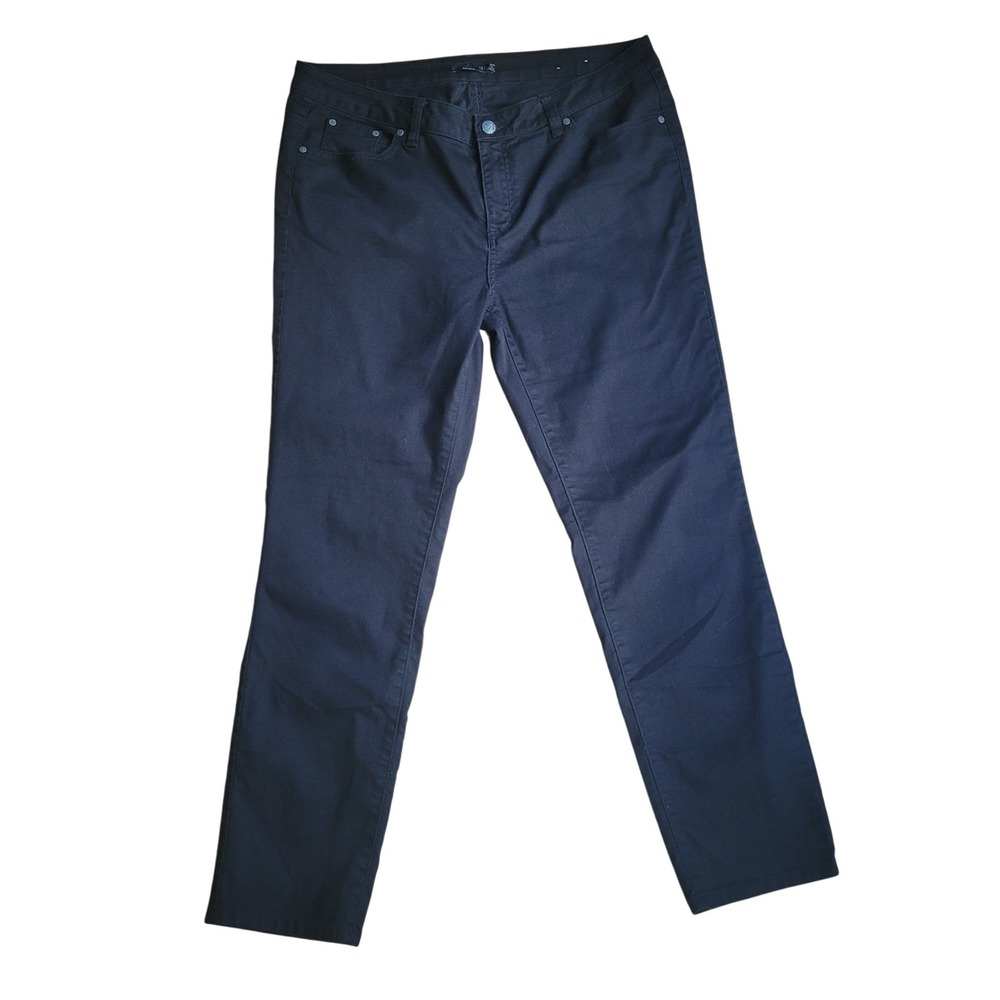 Prana Black Straight Leg Jeans Women 16/34 Short Organic Cotton Blend